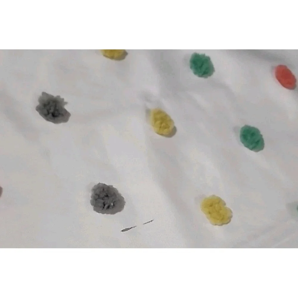 Pom Pom Polkadot Curtain Panels With Valence 50 X 84 Inches Colorful